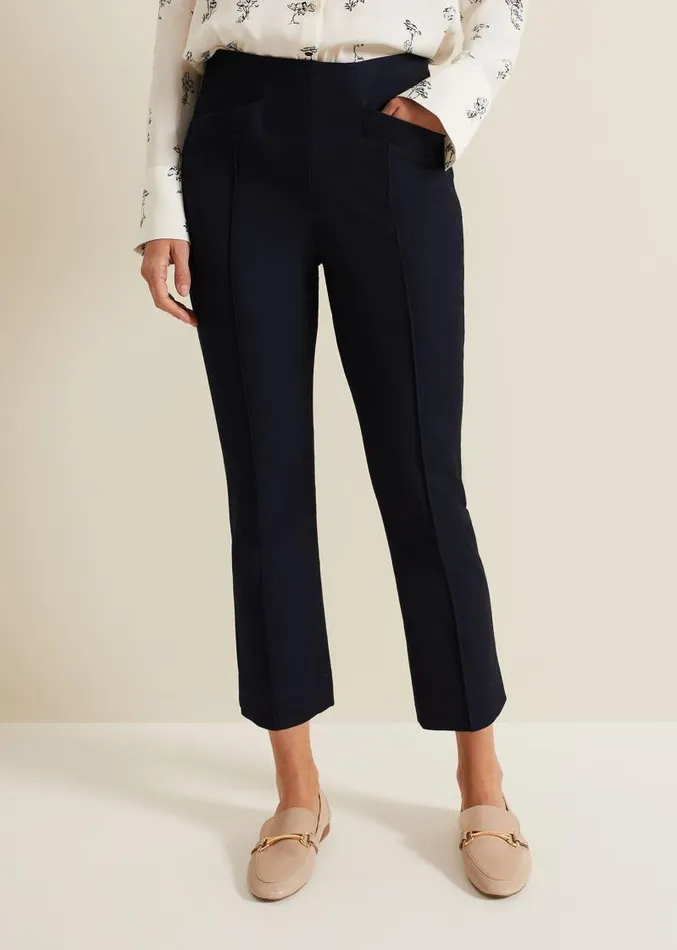 Miah Stretch Capri Trousers Navy Women Phase Eight Trousers