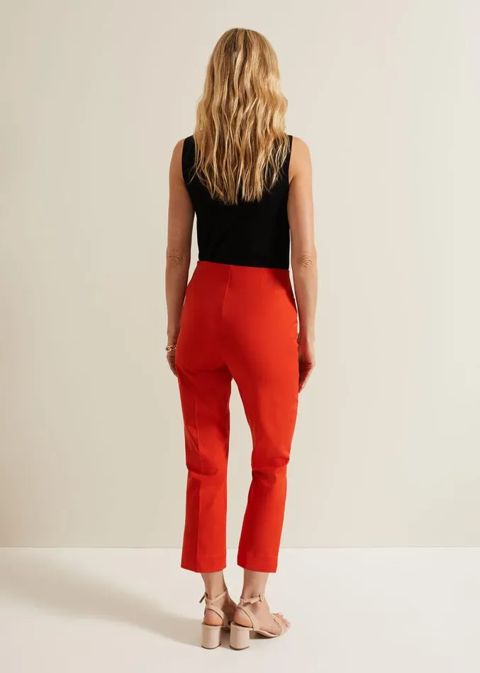 Miah Stretch Capri Trousers Red Women Phase Eight Trousers
