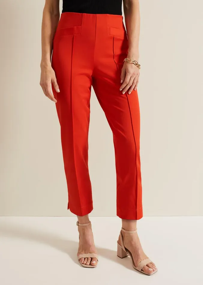 Miah Stretch Capri Trousers Red Women Phase Eight Trousers