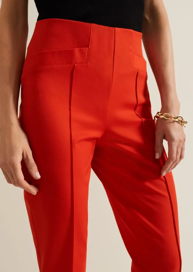 Miah Stretch Capri Trousers Red Women Phase Eight Trousers