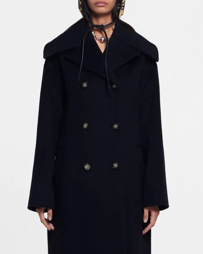 Milma Belted Coat Black Women Nanushka Outerwear