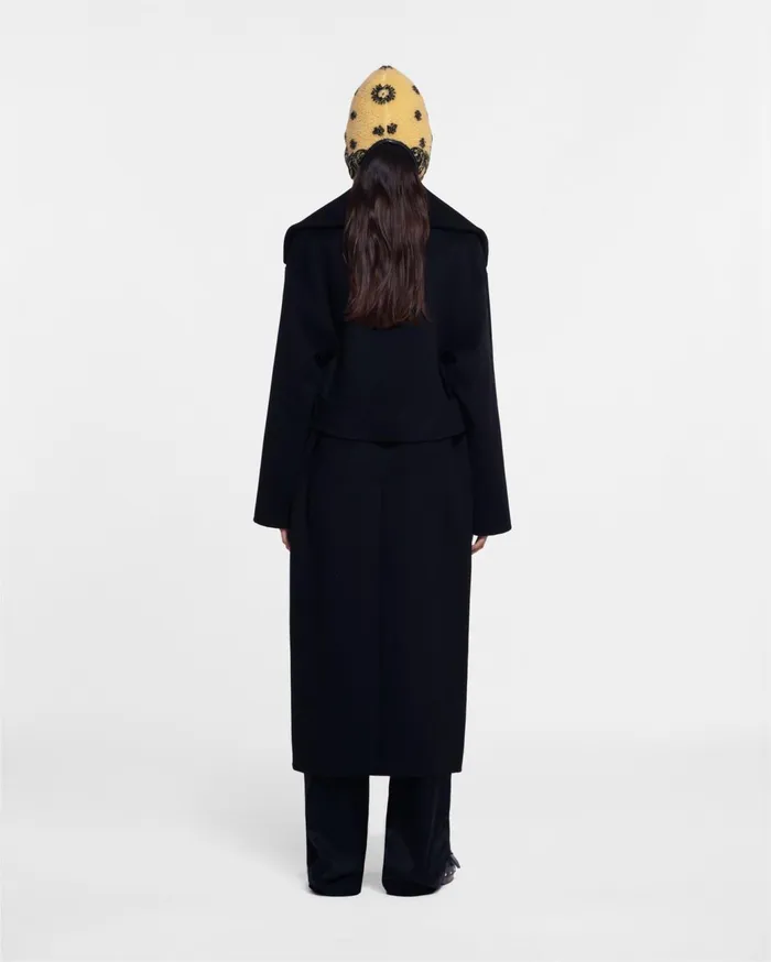 Milma Belted Coat Black Women Nanushka Outerwear