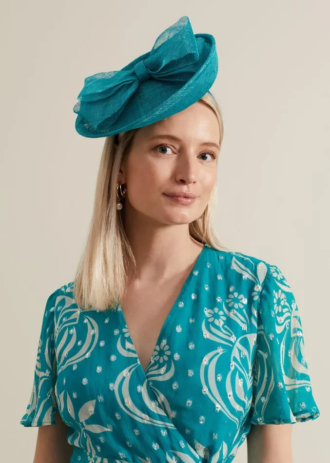 Mini Bow Disc Fascinator Green Women Phase Eight Fascinators and Hats