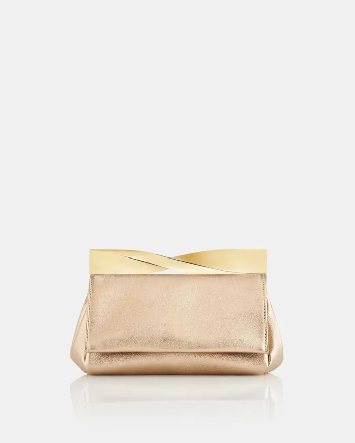 Mini Twist Clutch Gold Women Aquazzura Clutch Bags Mini Twist Clutch Gold Women Aquazzura Clutch Bags