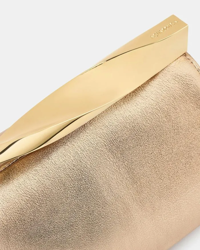 Mini Twist Clutch Gold Women Aquazzura Clutch Bags Mini Twist Clutch Gold Women Aquazzura Clutch Bags