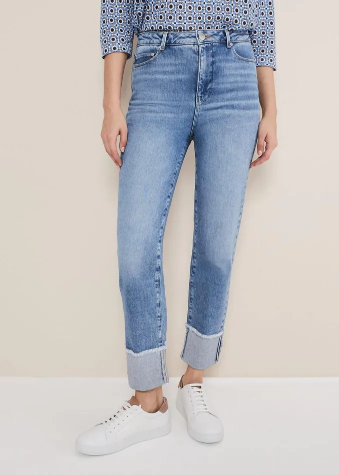 Mirabel Straight Leg Jeans Mid Blue Women Phase Eight Trousers