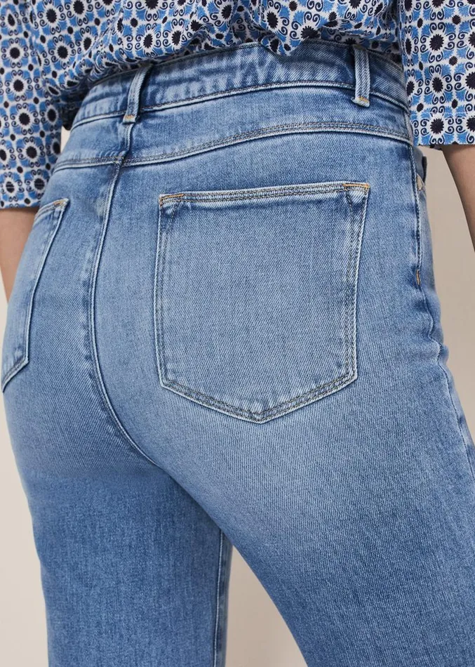 Mirabel Straight Leg Jeans Mid Blue Women Phase Eight Trousers