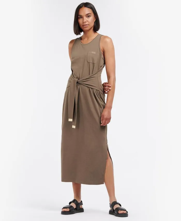 Morgan Midi Dress Classic Black Women Barbour Dresses and Skirts