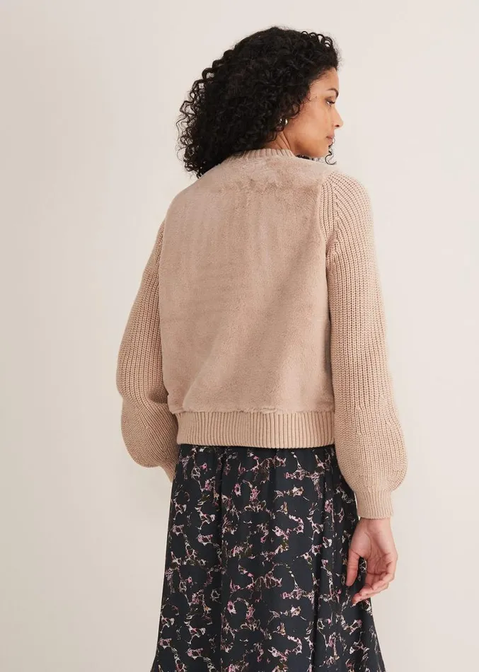 Myla Fur Body Knit Jacket Camel Women Phase Eight Jackets