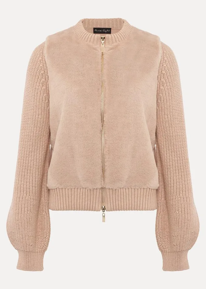 Myla Fur Body Knit Jacket Camel Women Phase Eight Jackets