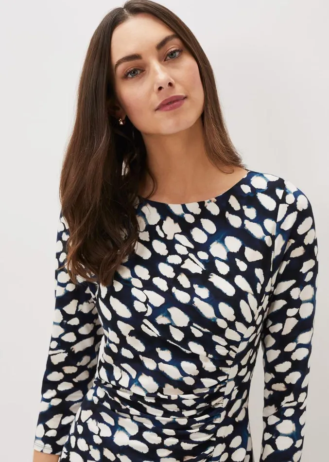 Naava Spot Jersey Dress Multicoloured Women Phase Eight Dresses