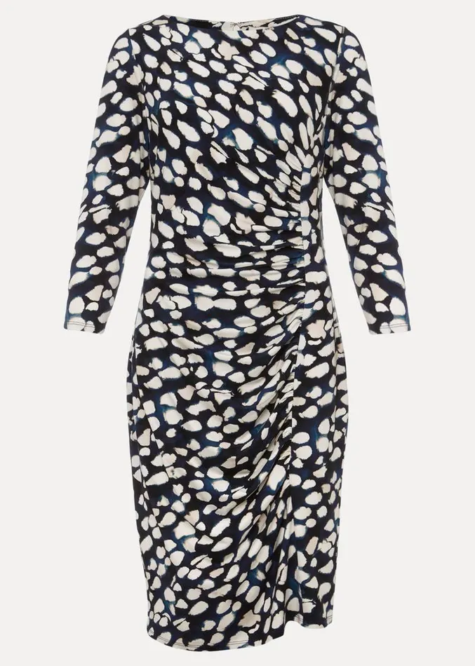 Naava Spot Jersey Dress Multicoloured Women Phase Eight Dresses