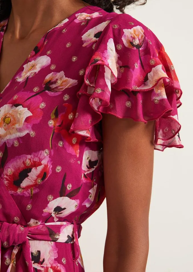 Nadine Ruffle Print Dress Multicoloured Women Phase Eight Dresses