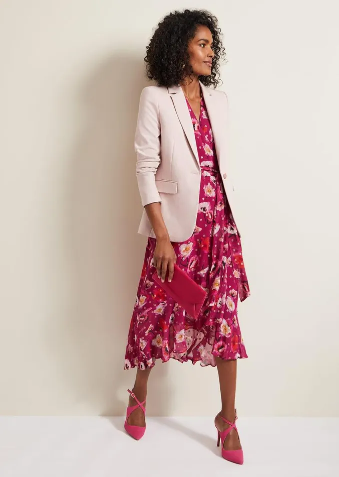 Nadine Ruffle Print Dress Multicoloured Women Phase Eight Dresses