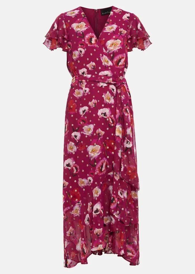 Nadine Ruffle Print Dress Multicoloured Women Phase Eight Dresses