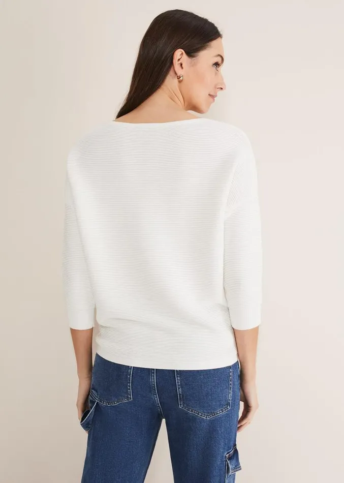 Nellie Ripple Knitted Jumper Ivory Women Phase Eight Knitwear