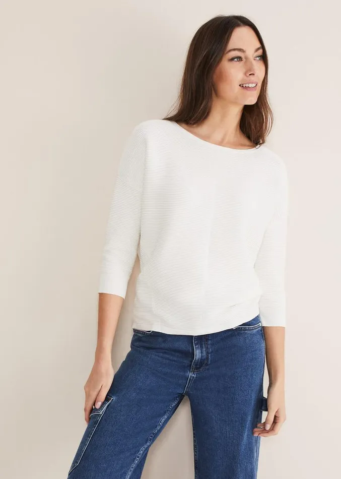 Nellie Ripple Knitted Jumper Ivory Women Phase Eight Knitwear
