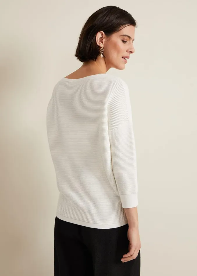 Nellie Ripple Stitch Jumper Ivory Women Phase Eight Knitwear