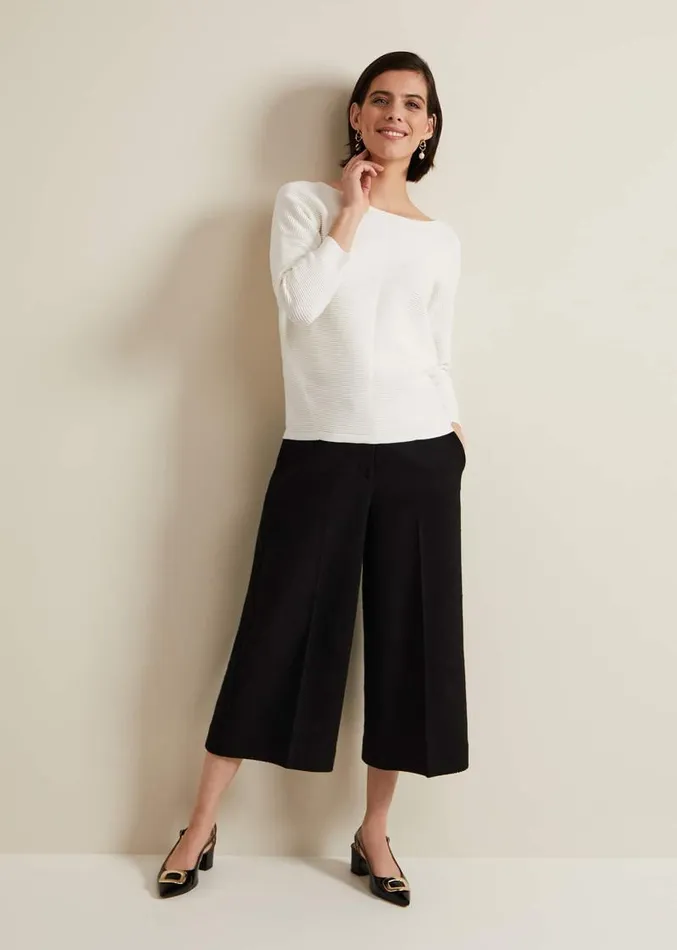 Nellie Ripple Stitch Jumper Ivory Women Phase Eight Knitwear