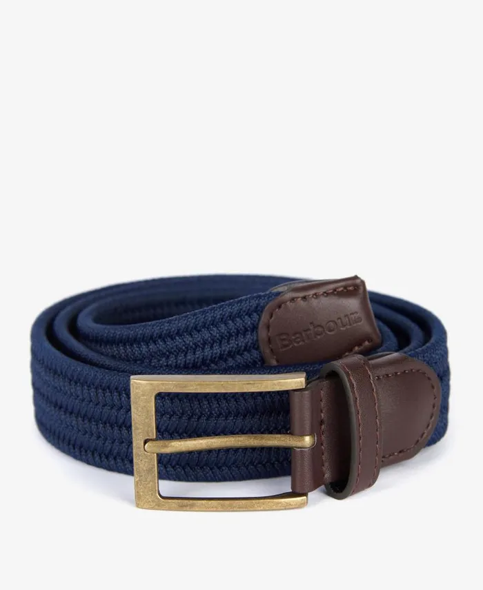 Nevis Webbing Belt Dark Olive Men Barbour Belts