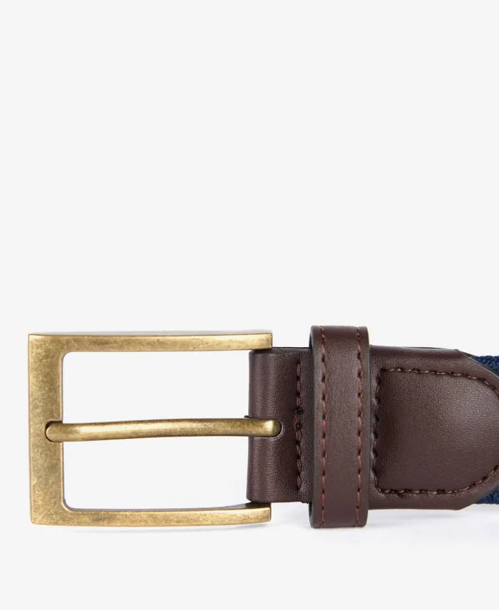 Nevis Webbing Belt Dark Olive Men Barbour Belts