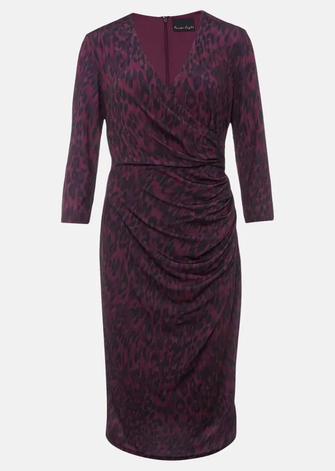 Nieve Leopard Print Dress Blackpurple Women Phase Eight Dresses