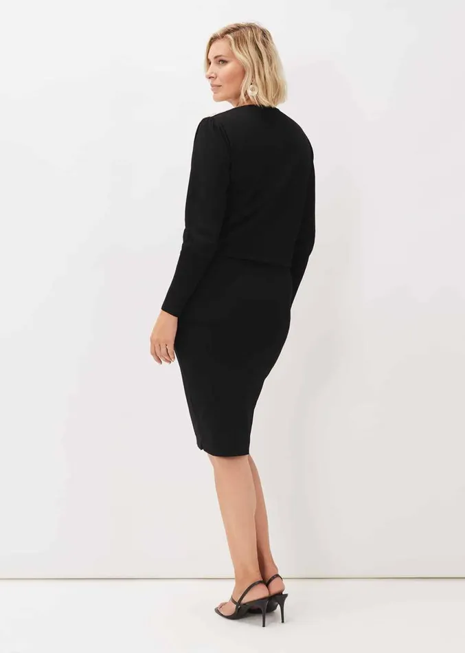 Nieves Embellished Shoulder Dress Black Women Phase Eight Dresses