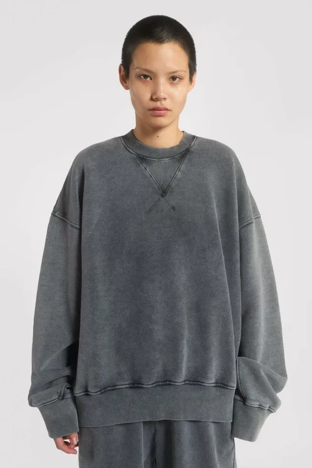 NTRLS Chrome Grey Crew Neck Sweatshirt Chrome Grey Women Jaded London