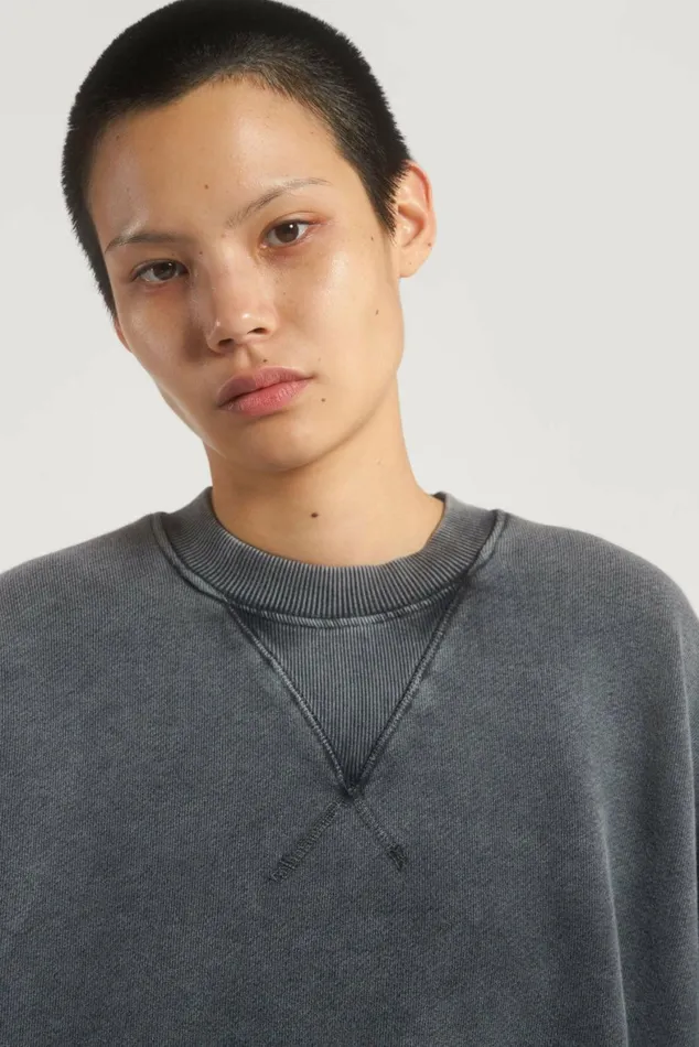 NTRLS Chrome Grey Crew Neck Sweatshirt Chrome Grey Women Jaded London