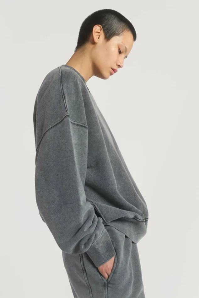 NTRLS Chrome Grey Crew Neck Sweatshirt Chrome Grey Women Jaded London