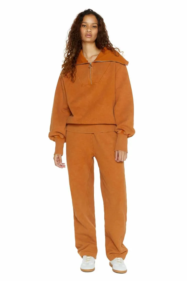 NTRLS Rust Orange Quarter Zip Sweatshirt Stone WomenMen Jaded London Hoodies and Sweatshirts NTRLS Rust Orange Quarter Zip Sweatshirt Stone WomenMen Jaded London Hoodies and Sweatshirts