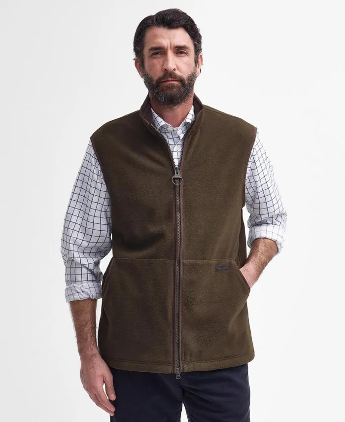 Oakmoor Fleece Gilet Olive Men Barbour Gilets and Liners