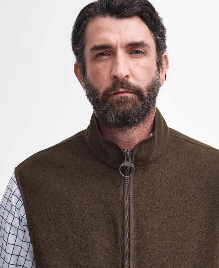 Oakmoor Fleece Gilet Olive Men Barbour Gilets and Liners