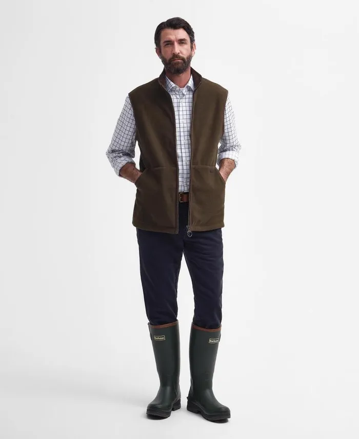 Oakmoor Fleece Gilet Olive Men Barbour Gilets and Liners