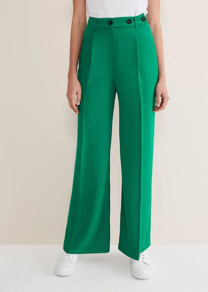 Opal Wide Leg Trousers Green Women Phase Eight Trousers
