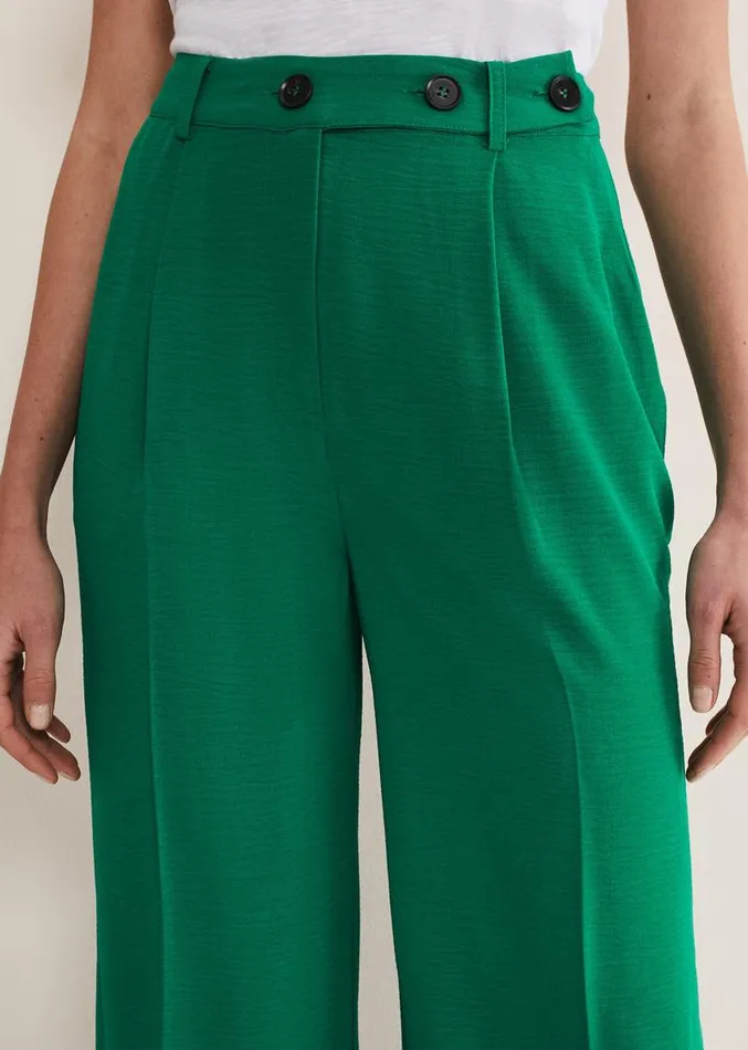 Opal Wide Leg Trousers Green Women Phase Eight Trousers