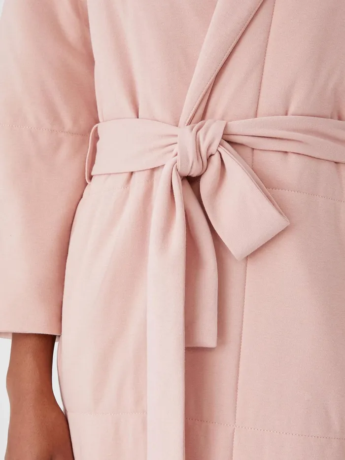 Organic Cotton Cozy Interlock Quilted Robe Powder Women Eileen Fisher Sleepwear