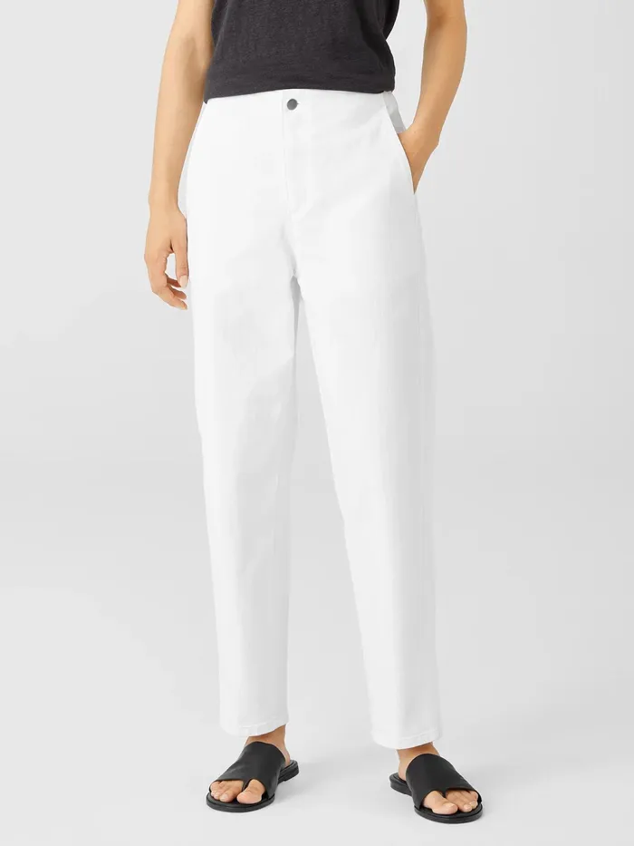 Organic Cotton Denim Tapered Pant White Women Eileen Fisher Denim
