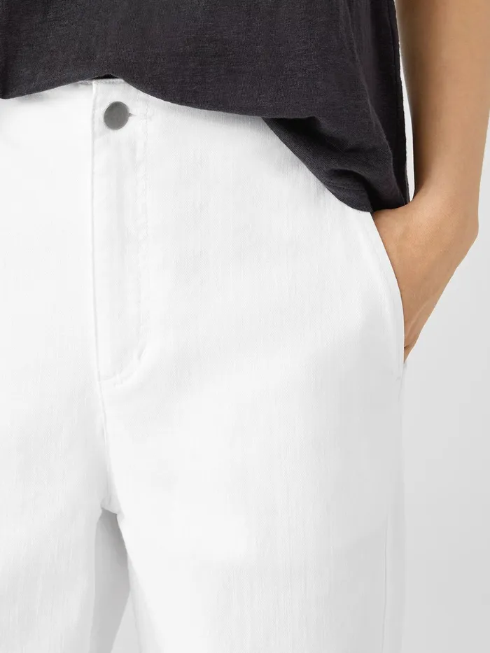 Organic Cotton Denim Tapered Pant White Women Eileen Fisher Denim