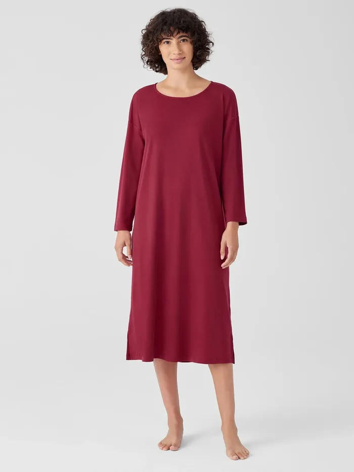 Organic Cotton Interlock Sleep Dress Cranberry Women Eileen Fisher Sleepwear