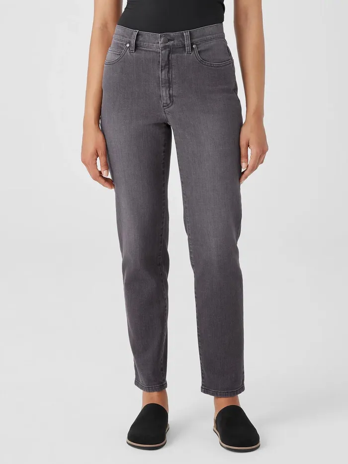 Organic Cotton Stretch Slim Jean Carbon Women Eileen Fisher Pants Shorts and Jumpsuits