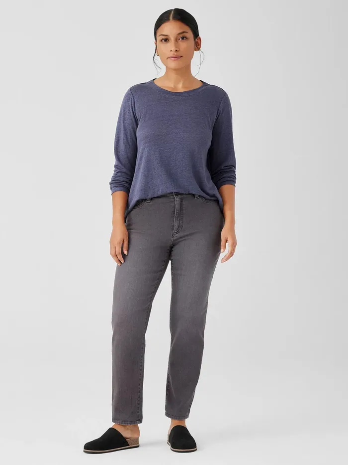 Organic Cotton Stretch Slim Jean Carbon Women Eileen Fisher Pants Shorts and Jumpsuits