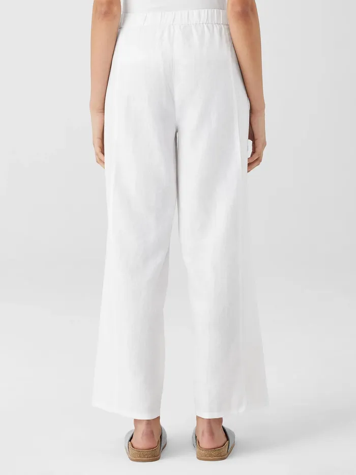 Organic Linen Wide Trouser Pant Black Women Eileen Fisher Tops and Tees