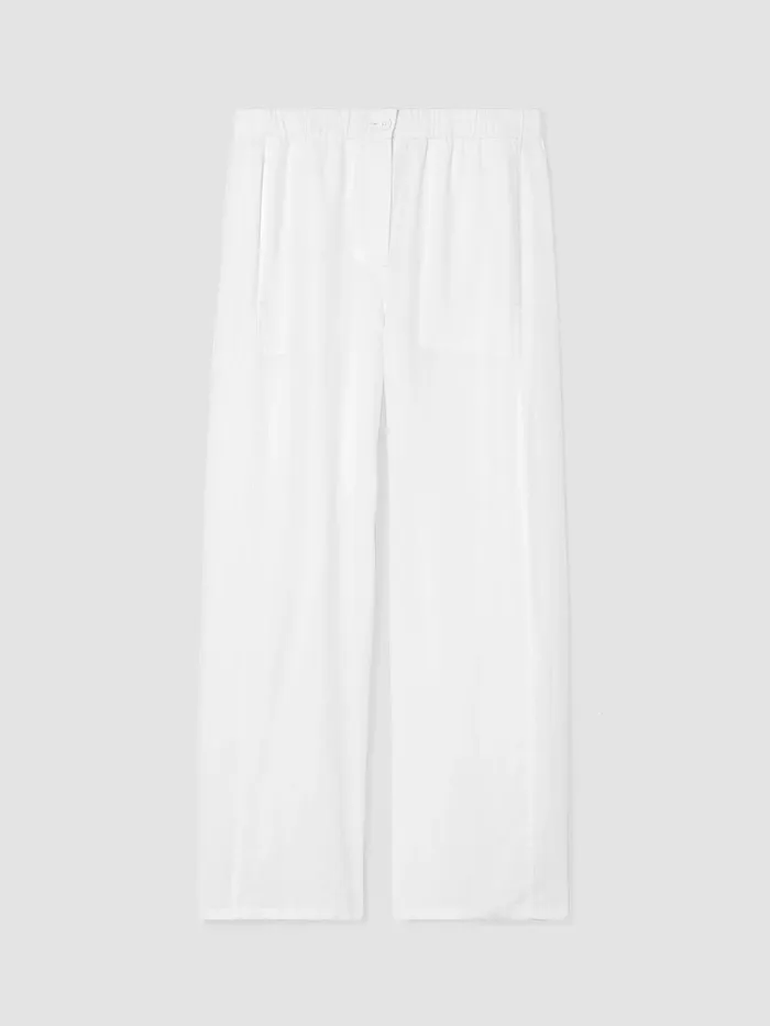 Organic Linen Wide Trouser Pant Black Women Eileen Fisher Tops and Tees