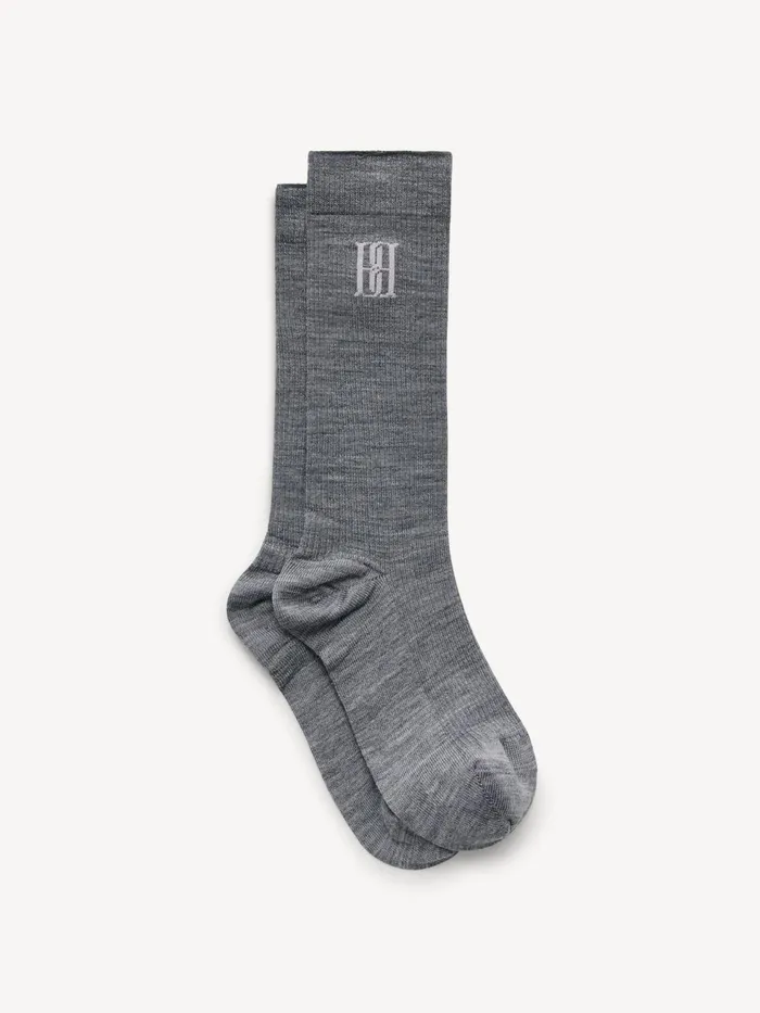 Other Accessories Women By Malene Birger Leiano WoolBlend Socks Grey Melange
