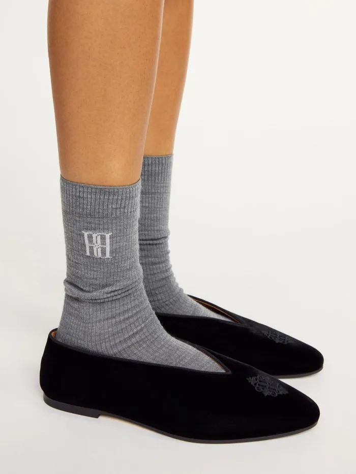 Other Accessories Women By Malene Birger Leiano WoolBlend Socks Grey Melange