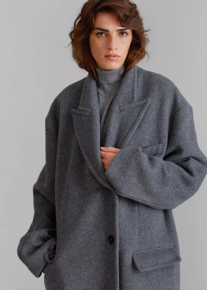Outerwear Women The Frankie Shop Anya Oversized Coat 8211 Charcoal