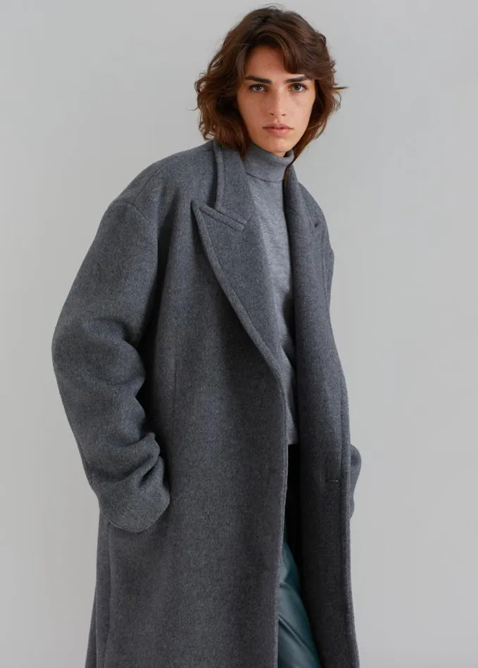 Outerwear Women The Frankie Shop Anya Oversized Coat 8211 Charcoal