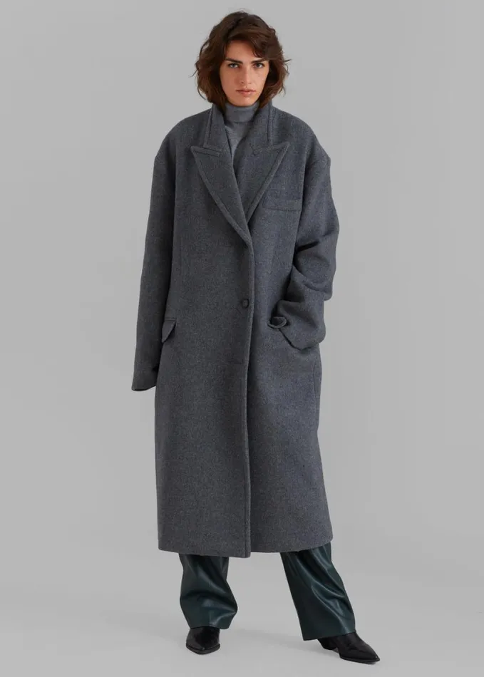 Outerwear Women The Frankie Shop Anya Oversized Coat 8211 Charcoal