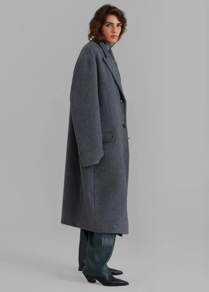 Outerwear Women The Frankie Shop Anya Oversized Coat 8211 Charcoal